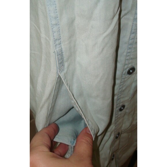 New Womens NWT PrAna Shirt Dress Light Blue Aliki Button S Soft Long 3/4 Sleeve - Picture 3 of 9